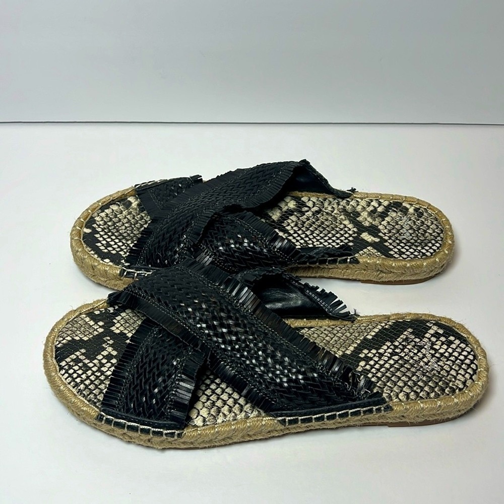 Marc Fisher Tessi Crossband Espadrille Sandals Size 10 Black